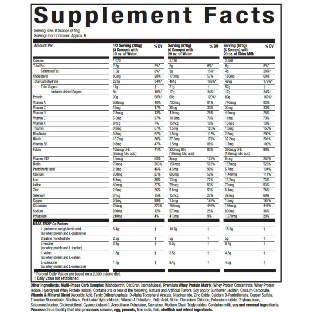 MuscleTech MassTech Extreme 2000 (5 Servings)